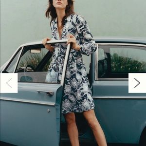 Anthropologie Size 2 Blue Floral Shirtdress Dress